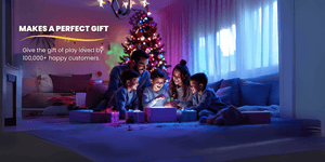 A family opening a gift and receiving a Gravity Disc as a present to encourage more family fun outdoors or in the back yard