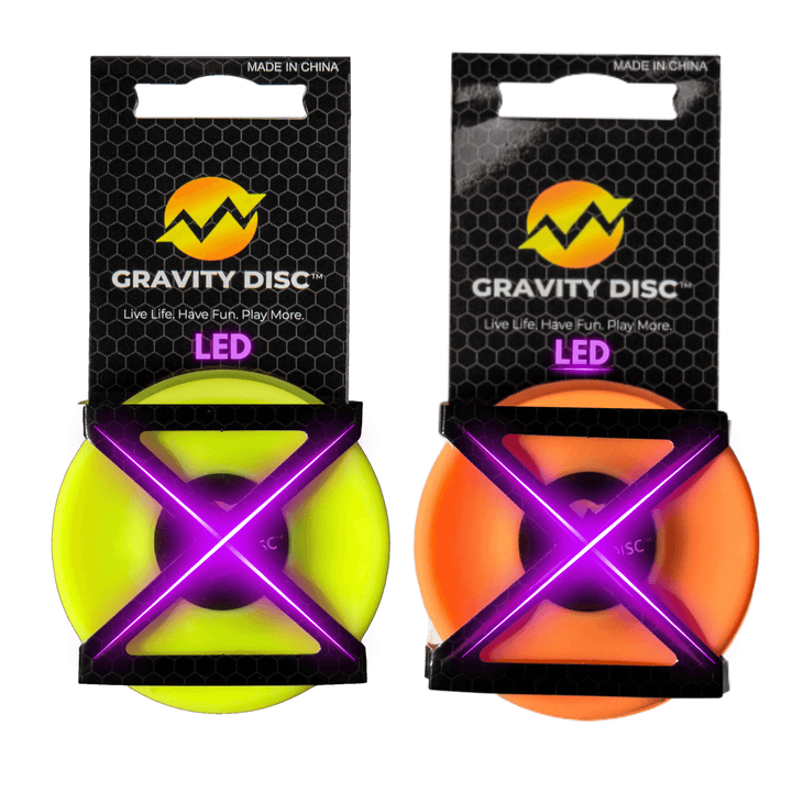 Gravity Disc™ - LED Mini Frisbee 2-Pack (Yellow, Orange)