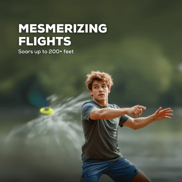Fun backyard game for all ages - a young man throwing a mini flying disc to a friend